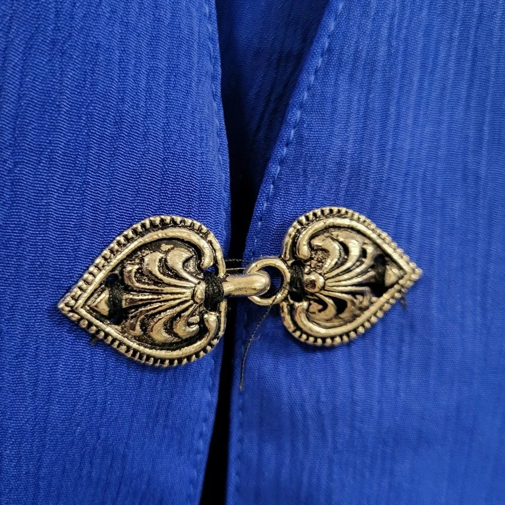 VTG 90's Maggie Sweet 1XP Royal Blue Textured Blazer Heart Hook Evening Gala